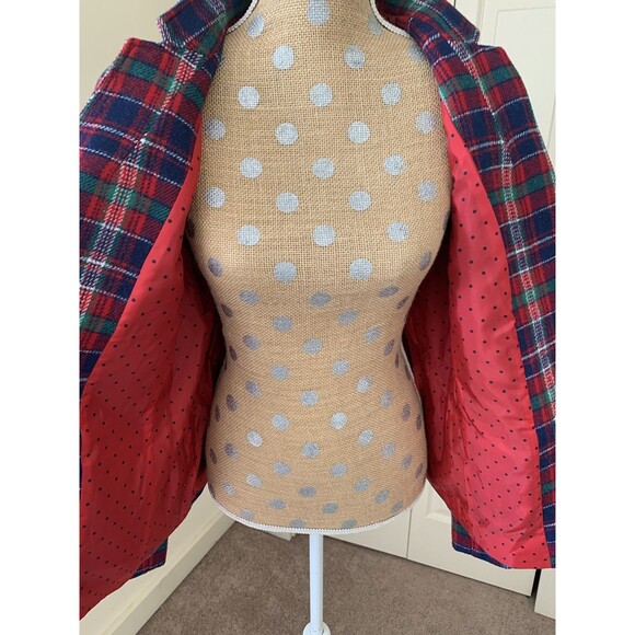 Talbots Wool Blend Royal Stewart Plaid Blazer Lined w/ Pockets Sz 12 Equestrian - Picture 10 of 15